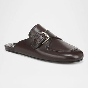 New Vince Minetta Leather Loafer Mule Chili Brown Sz 6.5